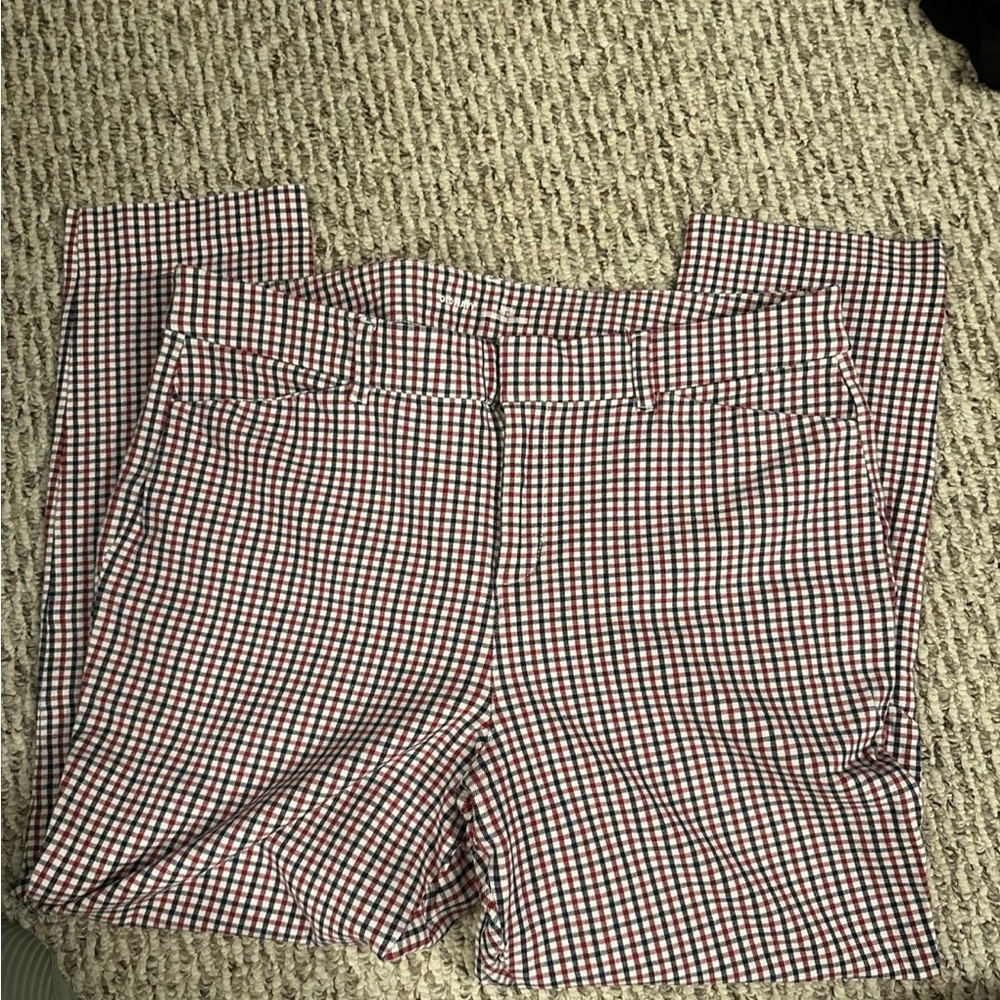 Navy and Red Checkered Work Pants